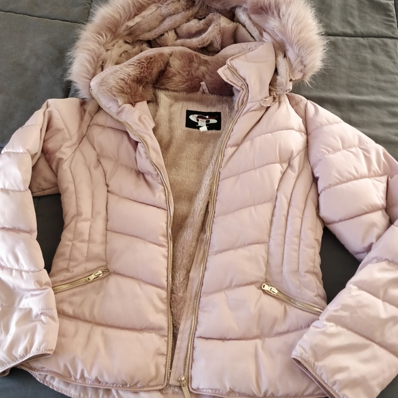 light pink winter jacket
